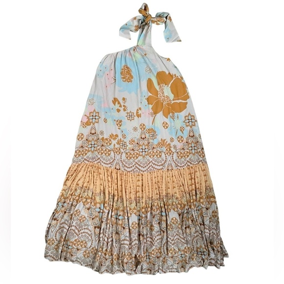 Free People Cote D Azur Maxi Dress Tie Strap One Shoulder Boho Bohemian Hippie - Picture 8 of 8